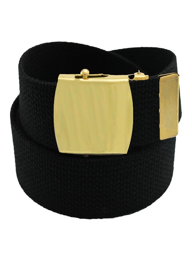 Thomas Bates Cargo Cotton Military Brass Buckle Web Belt (black) - Image 2